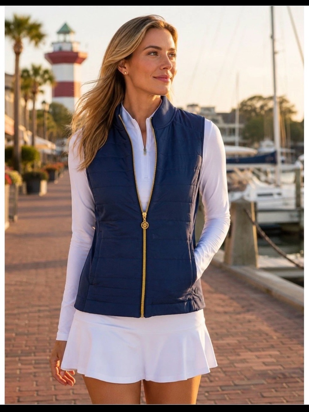 Lilly Pulitzer Luxletic Kimberline Hybrid Vest Size Large